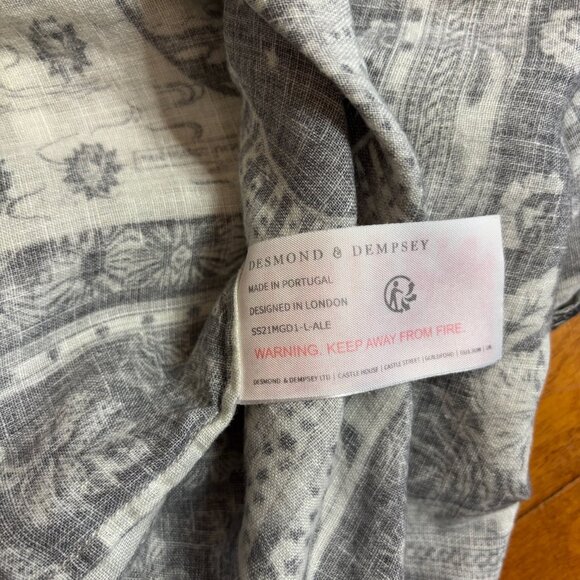 Desmond & Dempsey Women Linen Dress Size XL Midi Spaghetti Strap Tropical Beachy - Picture 9 of 16